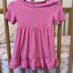Posh Peanut Pink Ruffle Hem Bodysuit Twirl Dress